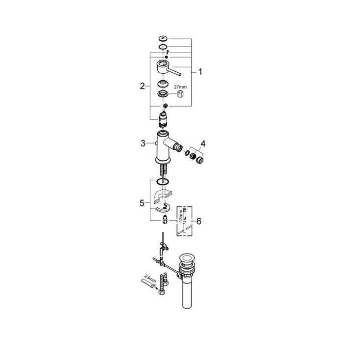 Змішувач для біде Grohe BauClassic 32864000